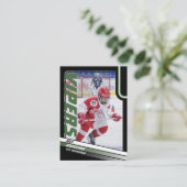 Ice Hockey Trading Kaart in Dynamic Green Black Contactkaartje (Staand voorkant)
