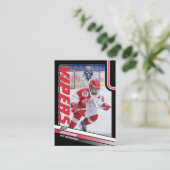 Ice Hockey Trading Kaart in Dynamic Red Black Contactkaartje (Staand voorkant)