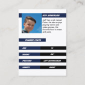 Ice Hockey Trading Kaart in Krachtig Blauw Wit Contactkaartje (Achterkant)