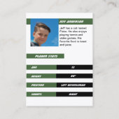 Ice Hockey Trading Kaart in Krachtig Groen Wit Contactkaartje (Achterkant)