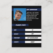 Ice Hockey Trading Kaart in Levendig Blauw Zwart Contactkaartje (Achterkant)