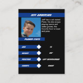 Ice Hockey Trading Kaart in Lively Blue Contactkaartje (Achterkant)