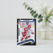 Ice Hockey Trading Kaart in Lively Blue Contactkaartje (Staand voorkant)