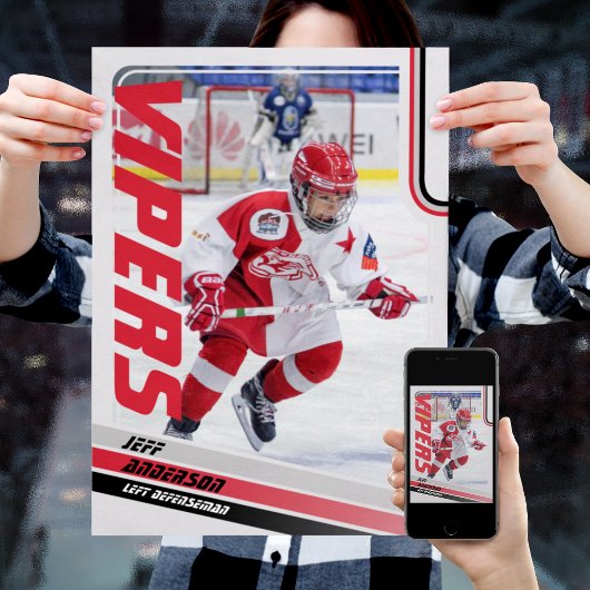 Ice Hockey Trading Kaart Poster