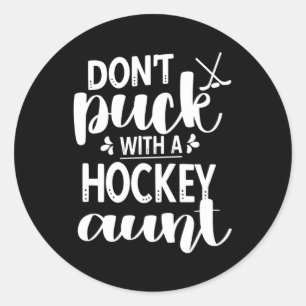 Ice Hockey Tunt van een ijshockey speler tante Ronde Sticker