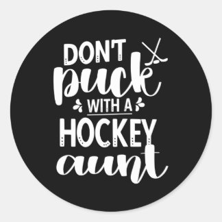 Ice Hockey Tunt van een ijshockey speler tante Ronde Sticker