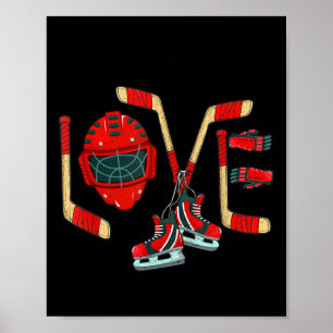 Ice Hockey Valentijnsdag Love Cute Gift Boys Girl Poster