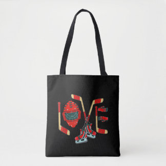 Ice Hockey Valentijnsdag Love Cute Gift Boys Girl Tote Bag