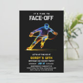 Ice Hockey Verjaardag Uitnodiging (Staand voorkant)