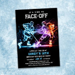 Ice Hockey Verjaardag Uitnodiging<br><div class="desc">Ice Hockey Verjaardag Uitnodigingen,  Ice Hockey Thema Party,  Ice Hockey Game Uitnodiging,  Sport Verjaardag Neon Glow Uitnodiging</div>