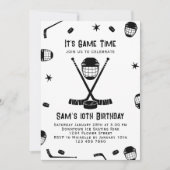 Ice Hockey Verjaardag uitnodiging, Ice-Hockey Part Kaart (Voorkant)