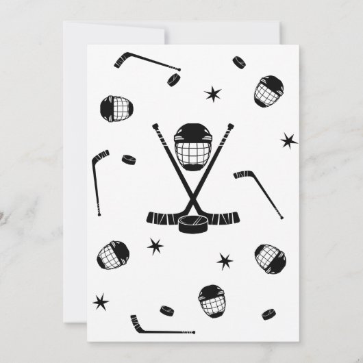 Ice Hockey Verjaardag uitnodiging, Ice-Hockey Part Kaart (Achterkant)