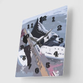 Ice Hockey Wall Clock Vierkante Klok (Hoek)