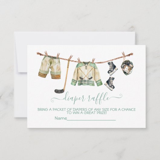 Ice Hockey waslijn Luier Raffle kaart (Voorkant)