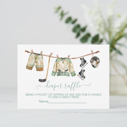 Ice Hockey waslijn Luier Raffle kaart (Staand voorkant)