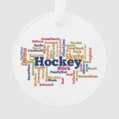 Ice Hockey Word Cloud Ornament (voorkant)