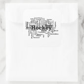 Ice Hockey Word Cloud Vierkante Sticker (Tas)
