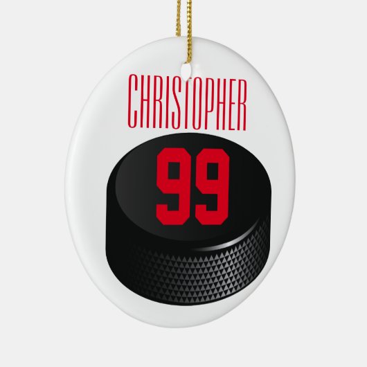 Ice Hocky - kerstversiering Keramisch Ornament (Rechts)