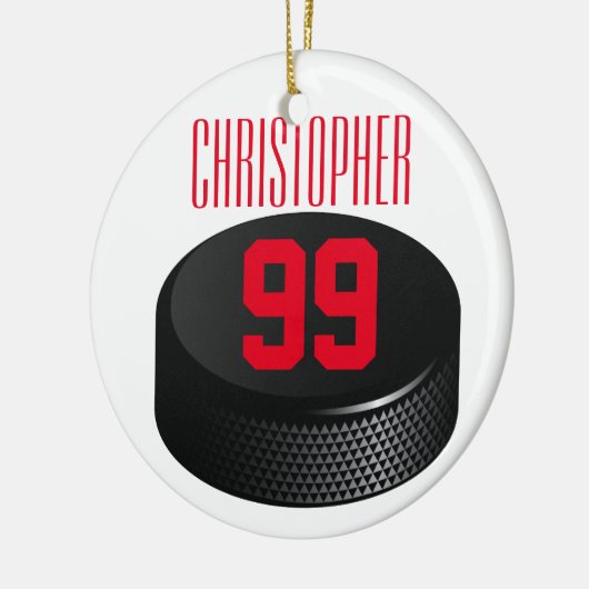 Ice Hocky - kerstversiering Keramisch Ornament (Links)