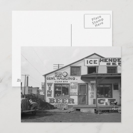 Ice House and Store, 1937 Briefkaart (Voorkant / Achterkant)