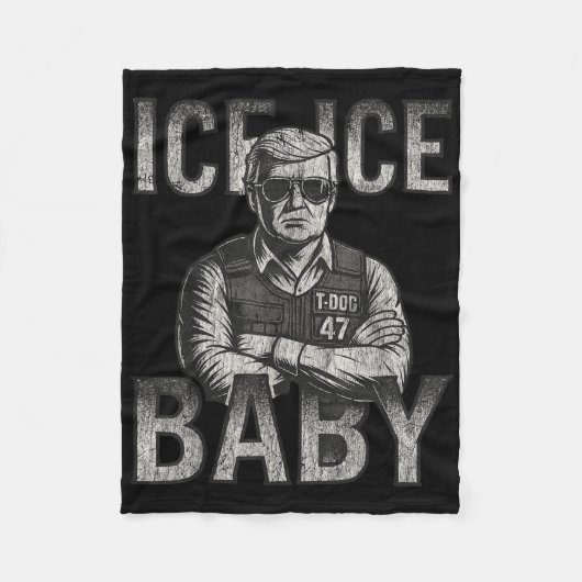 Ice Ice Baby Retro Funny Trump  Fleece Deken (Voorkant)