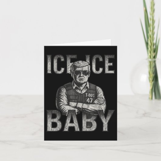 Ice Ice Baby Retro Funny Trump Kaart (Voorkant)