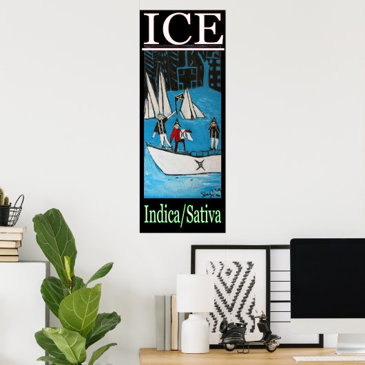 ICE INDICA SATIVA POSTER (Thuiskantoor)