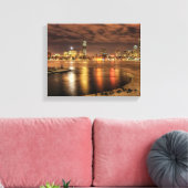 Ice is gedeeltelijk gesmolten op de Charles River  Canvas Afdruk (Insitu (Woonkamer))