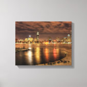 Ice is gedeeltelijk gesmolten op de Charles River Canvas Afdruk (Voorkant)