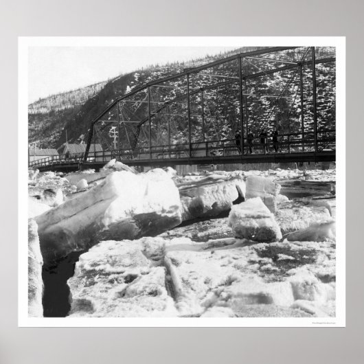 Ice Jam Dawson Bridge Alaska 1910 Poster (Voorkant)