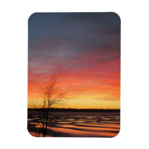 Ice Lake Sunset Flexible Magnet Magneet