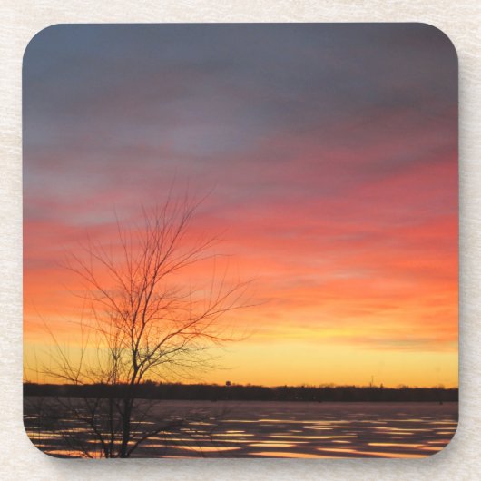Ice Lake Sunset Onderzetters - Set 6 (Voorkant)