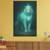 Ice Lightning White Tiger – Frosted Celestial Ener Canvas Afdruk (Insitu (Woonkamer))