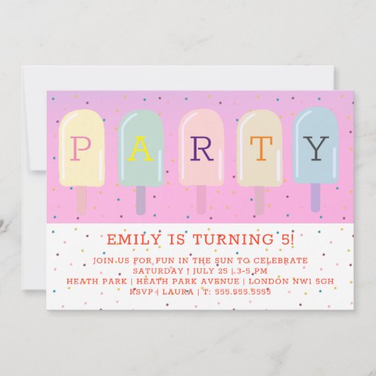 ICE LOLLIES ZOMERVERJAARDAG KAART (Voorkant)
