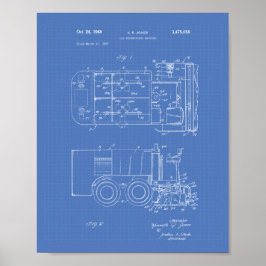 Ice Machine 1969 Patent Art - Blauwdruk Poster