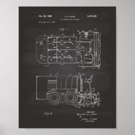 Ice Machine 1969 Patent Art - Chalkboard Poster