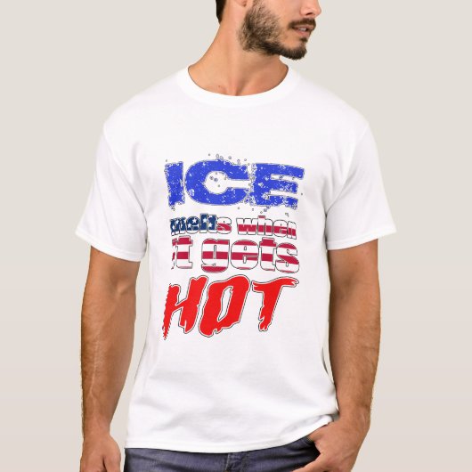 ICE Melts When It Gets Hot US Flag Political Art. T-shirt (Voorkant)