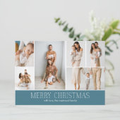 ICE Merry Christmas Elegant 6 Collage Photo  Feestdagenkaart (Staand voorkant)