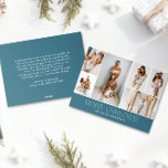 ICE Merry Christmas Elegant 6 Collage Photo  Feestdagenkaart<br><div class="desc">Share your family’s highlights with this year-in-review Christmas card featuring a simple, minimal, and clean design. The front includes a modern 6-photo collage paired with the festive greeting “Merry Christmas” in an elegant serif font over a blue ice color, with space to personalize your family name or the year. The...</div>