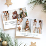 ICE Merry Christmas Elegant 9 Collage Multi-Photo  Feestdagenkaart<br><div class="desc">Share your family’s highlights with this year-in-review Christmas card featuring a simple, minimal, and clean design. The front includes a modern 6-photo collage paired with the festive greeting “Merry Christmas” in an elegant serif font, with space to personalize your family name or the year. The back offers room for 3...</div>
