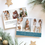 ICE Merry Christmas Elegant 9 Collage Multi-Photo Feestdagenkaart<br><div class="desc">Deel de hoogtepunten van uw familie met deze kerstkaart van het jaar in de review met een eenvoudig, minimaal en strak ontwerp. De voorkant bevat een moderne 6-foto collage in combinatie met de feestelijke begroeting "Merry Christmas" in een elegant serif lettertype over een blauwe ijskleur, met ruimte om uw familienaam...</div>
