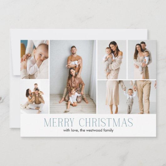 ICE Merry Christmas Elegant 9 Collage Multi-Photo Feestdagenkaart (Voorkant)