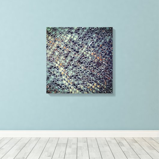 Ice Metal Fire Pit Screen Stretched Canvas Print (Insitu (Houten vloer))