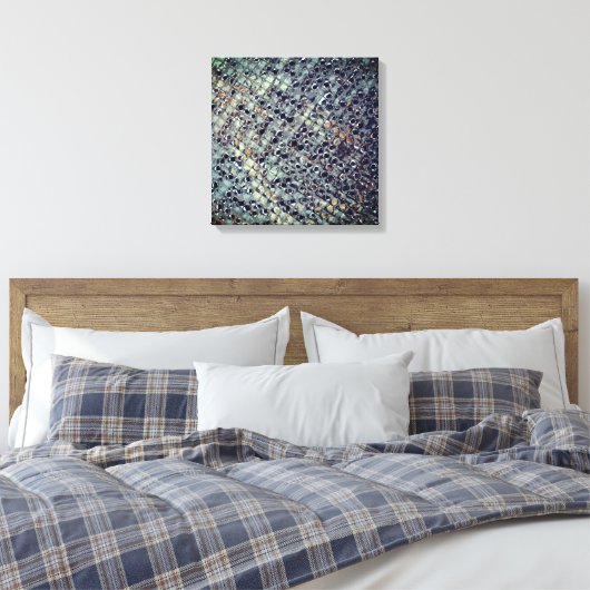 Ice Metal Fire Pit Screen Stretched Canvas Print (Insitu (Slaapkamer))