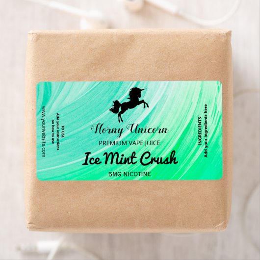 Ice Mint Nicotine Vape E Juice Labels (Insitu)