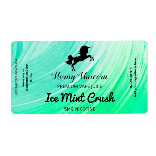 Ice Mint Nicotine Vape E Juice Labels (Voorkant)