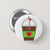 Ice mocha koffie ronde button 5,7 cm (Voorkant /achterkant)