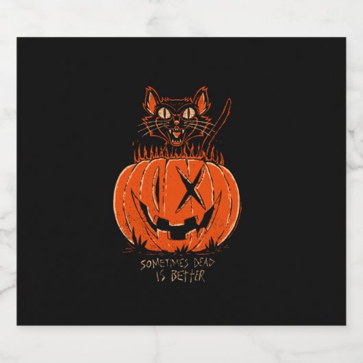 Ice Nine Kills - Halloween Kat Sparkling Wijnetiket (Enkel label)