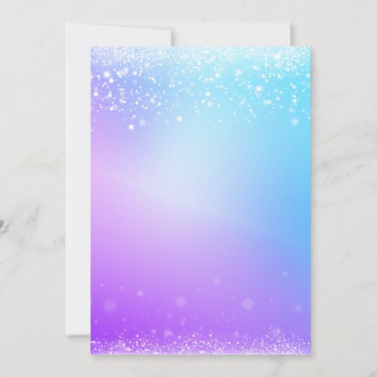 Ice number white glitter Girl First Birthday Kaart (Achterkant)