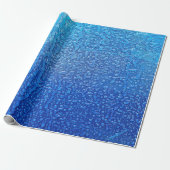 Ice on Blue Metal Cadeaupapier (Uitgerold)